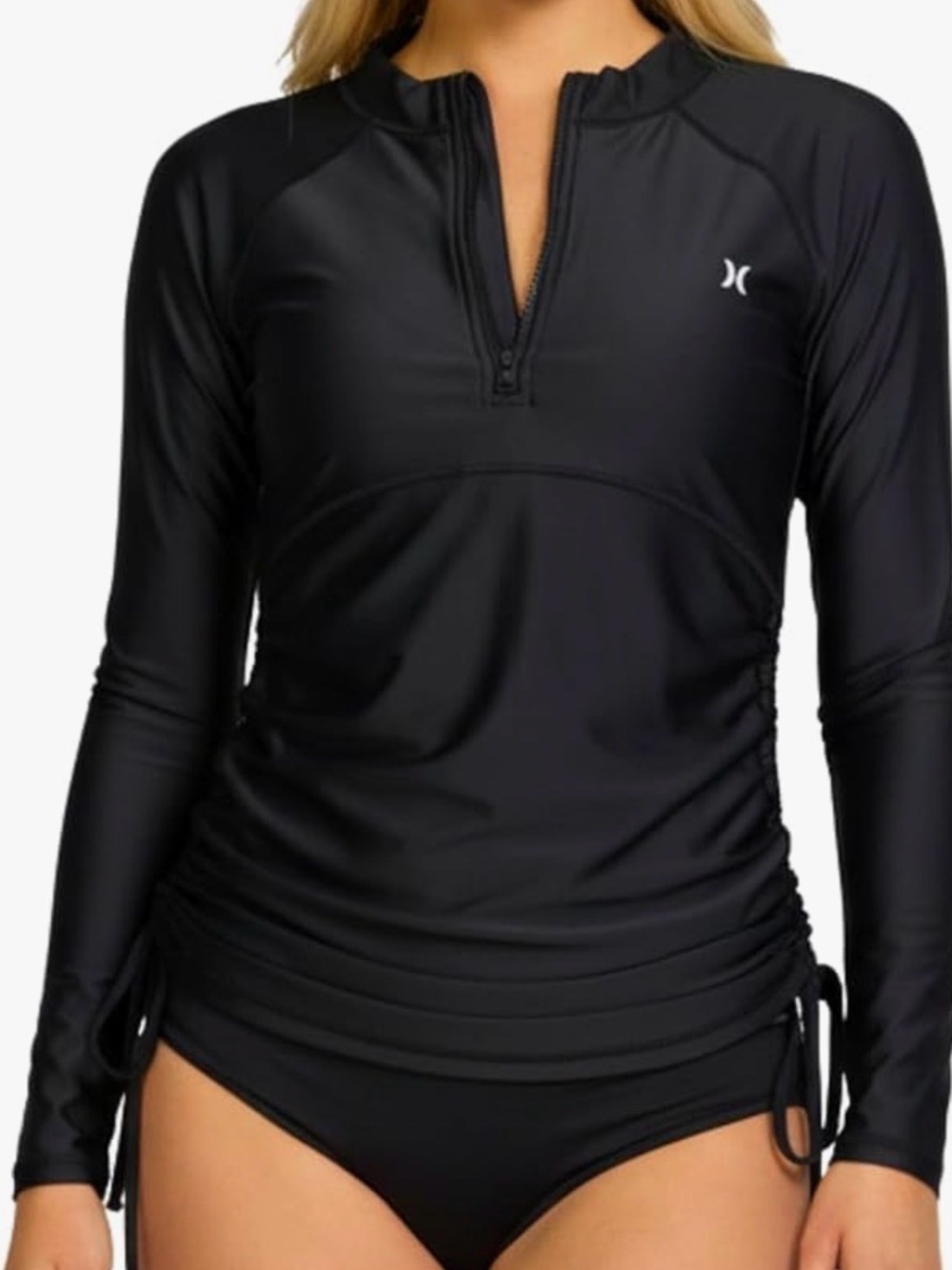 HURLEY Long-Sleeve Quarter-Zip Sun Top UPF50+ Sun Protection Rash Guard Small